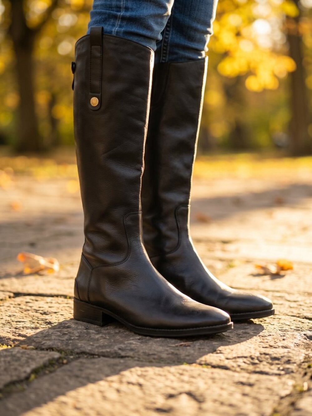 Sam Edelman Penny Black Leather Riding Tall Boots 10